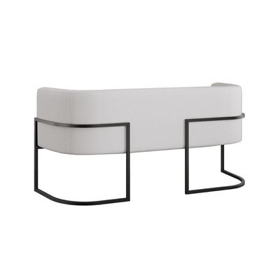 Sofá 2 Lugares Veludo Moderno Base Metal Black – Balaqui Cor:bege Bege