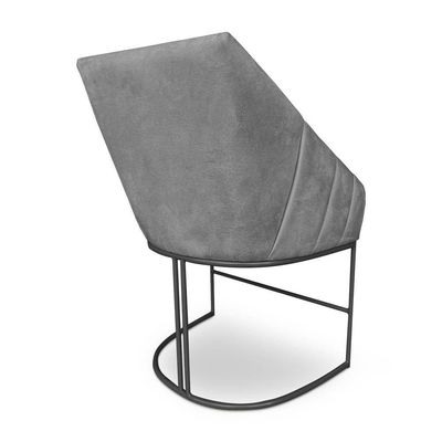Poltrona Luxo Alana Veludo Base Ferro Preto - Pallazio Cor Grafite