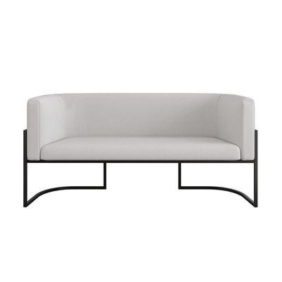 Sofá 2 Lugares Veludo Moderno Base Metal Black – Balaqui Cor:bege Bege