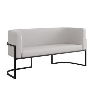 Sofá 2 Lugares Veludo Moderno Base Metal Black – Balaqui Cor:bege Bege