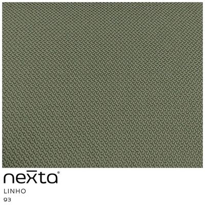 Sofá Curvo 3 Lugares 180cm Braço Esq. Thommy Pés Ouro Linho Verde Claro - Nexta Casa