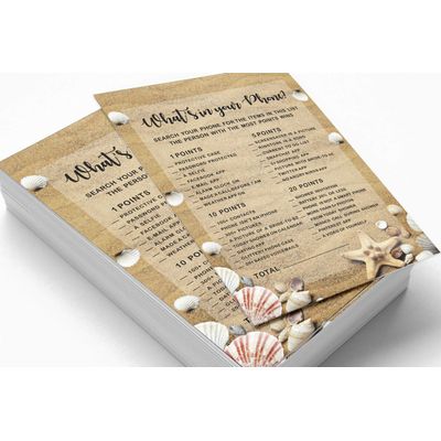 50 Cartões de Jogos de Praia para Chá de Noiva, Casamento e Despedida de Solteira, Quadrados em Branco para Preencher, Atacado - Inkdotpot 12,7 Cm × 17,78 Cm / Bege - O Que Tem no Seu Celular