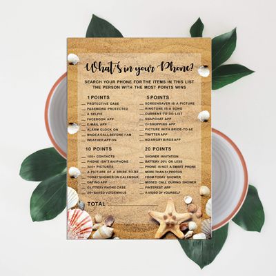 50 Cartões de Jogos de Praia para Chá de Noiva, Casamento e Despedida de Solteira, Quadrados em Branco para Preencher, Atacado - Inkdotpot 12,7 Cm × 17,78 Cm / Bege - O Que Tem no Seu Celular