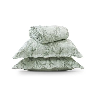 Kit Cobre Leito Matelassê Queen Appel Verde UN / Verde