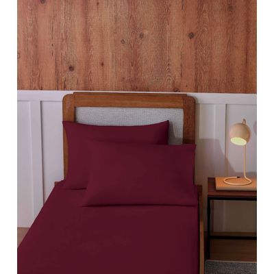 Jogo De Cama Solteiro Malha 2 Peças Liso Vivaldi Vermelho UN / Vermelho