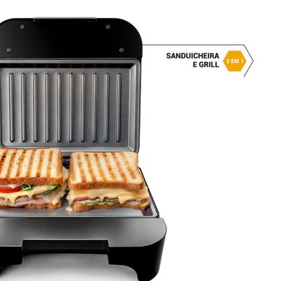 Sanduicheira e Grill Philco 2 em 1 Inox 800W PGR26A 127V