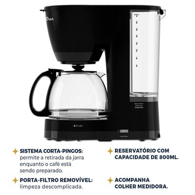 Cafeteira Britânia Jarra de Vidro 20 Cafés 800ml BCF20A 127V