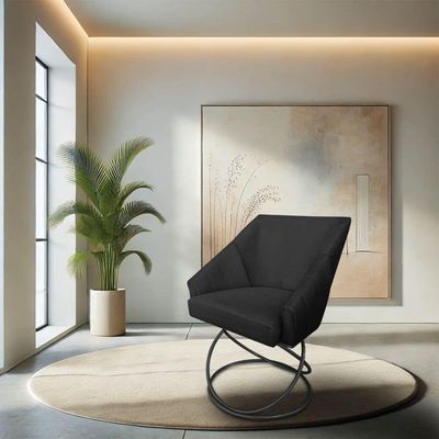 Kit 4 Poltronas Luxo Alana Suede Base Luxo Preto - Pallazio Cor Preto