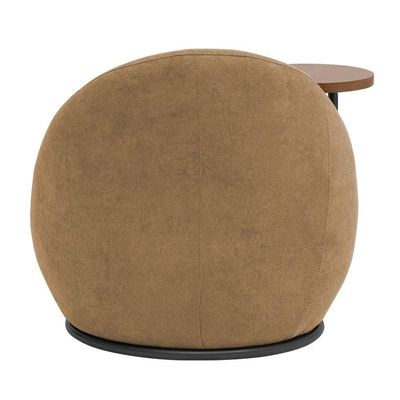 Poltrona Kaira Mesa Lateral Direita Base Fixa Preto Bouclé Camel - Nexta Casa