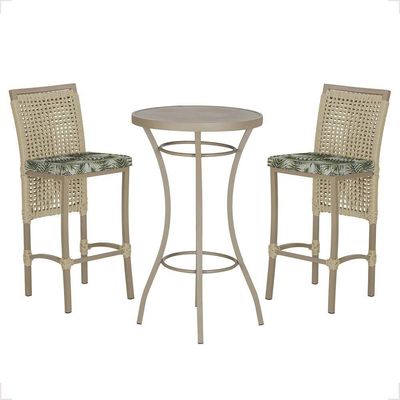 Mesa Bistrô 2 Banquetas Roma Corda Náutica Estofado 5 Trama Rami