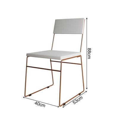 Cadeira De Jantar Málaga Assento Corino Base Cobre Para Mesa Sala Cozinha Conforto - Cobre-branco