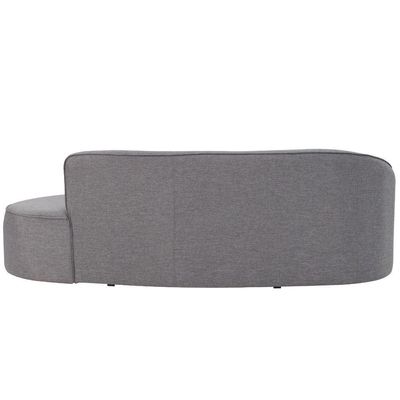 Sofá Curvo 03 Lugares 180cm Braço Direito Eron Linho Cinza Mesclado - Nexta Casa