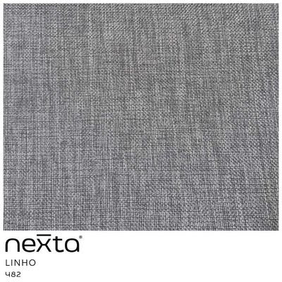 Sofá Curvo 03 Lugares 180cm Braço Direito Eron Linho Cinza Mesclado - Nexta Casa