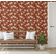 Papel de Parede Autoadesivo, Estampa Bege com Rosas Marrom, Vinil Impermeável, Removível, para Inquilinos, Quarto/Sala/Jantar - S4Sassy 63,5 cm (L) × 609,6 cm (C) / Marrom - Vinil Texturizado