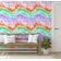 Papel de Parede Autoadesivo Boho Tie-Dye Arco-Íris Vinílico Impermeável Multicor Removível para Inquilinos Quarto/Sala de Jantar - S4Sassy 63,5 cm (L) × 914,4 cm (C) / Multicolorido - Vinil Liso