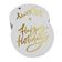 Etiquetas de Papel Happy Holiday para Lembrancinhas com Foil Metalizado para Pendurar - Inkdotpot 50 Etiquetas Metalizadas / Branco - Dourado