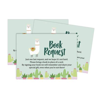 30 Cartões Para Preencher Para Chá de Bebê Lhama Gênero Neutro - Inkdotpot 10,16 Cm × 7,62 Cm / Verde - Livro pro Bebê