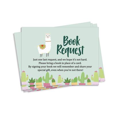 30 Cartões Para Preencher Para Chá de Bebê Lhama Gênero Neutro - Inkdotpot 10,16 Cm × 7,62 Cm / Verde - Livro pro Bebê