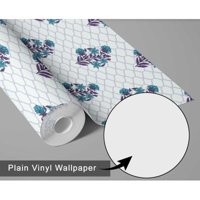 Papel de Parede Adesivo Vinil Removível, Treliça de Rosas, Estilo Asiático, Verde, à Prova d'Água - S4Sassy 63,5 cm (L) × 304,8 cm (C) / Verde - Vinil Texturizado