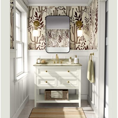 Papel de Parede Vinil Removível Adesivo, Floral Cactus Botânico Impermeável para Quartos, Salas e Armários - S4Sassy 63,5 cm (L) × 914,4 cm (C) / Marrom - Vinil Liso