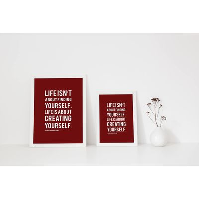 Arte Motivacional de Parede com Frase de George Bernard Shaw para Casa/Escritório, 1 Unidade - Vermelho - Inkdotpot 20,32 Cm × 25,4 Cm / Moldura Branca
