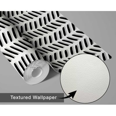 Papel de Parede Autoadesivo Estampa de Folhas Preto, Vinil Removível DIY para Parede de Destaque da Entrada, Decoração Fácil - S4sassy 63,5 cm (L) × 152,4 cm (C) / Preto - Vinil Texturizado