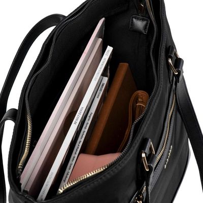 Bolsa de Ombro Feminina Tote Nylon Premium Preta U / Preto