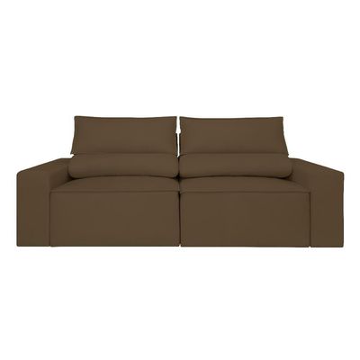 Sofá Reclinável Retrátil 2 Lugares Com Molas Balaqui Decor Marrom