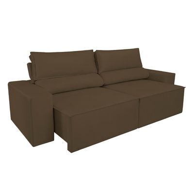 Sofá Reclinável Retrátil 2 Lugares Com Molas Balaqui Decor Marrom