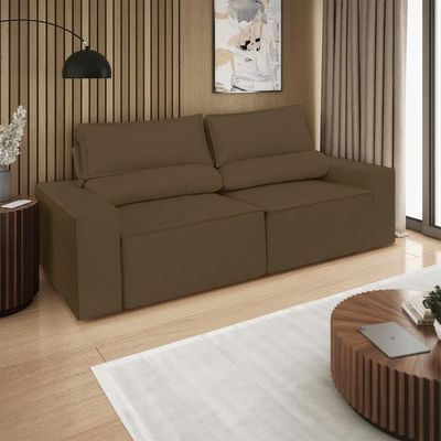 Sofá Reclinável Retrátil 2 Lugares Com Molas Balaqui Decor Marrom