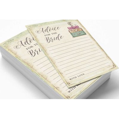 Cartões Quadrados em Branco para Chá Nupcial e Despedida de Solteira, Preenchíveis, 50 Unidades para Jogo de Viagem - Inkdotpot 12,7 Cm × 17,78 Cm / Amarelo - O Que Tem na Sua Bolsa