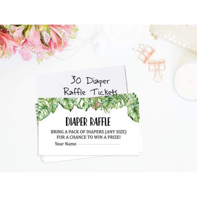 30 Cartões para Chá de Bebê Estilo para Preencher Safari Animais da Selva em Branco - Inkdotpot 5,08 Cm × 8,89 Cm / Branco - Sorteio de Fraldas