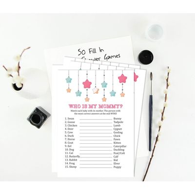 50 Cartões Cardstar Alfabeto ABC para Chá de Bebê Neutro em Gênero - Inkdotpot 12,7 Cm × 17,78 Cm / Branco - Quem é Minha Mamãe