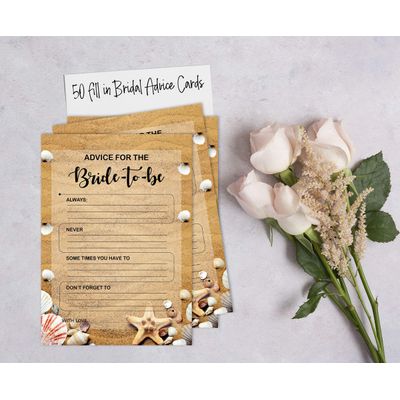 50 Cartões de Jogos de Praia para Chá de Noiva, Casamento e Despedida de Solteira, Quadrados em Branco para Preencher, Atacado - Inkdotpot 12,7 Cm × 17,78 Cm / Bege - O Que Tem na Sua Bolsa