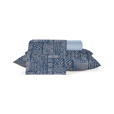 Jogo De Cama Classic Casal 4 Peças Teka Azul UN / Azul