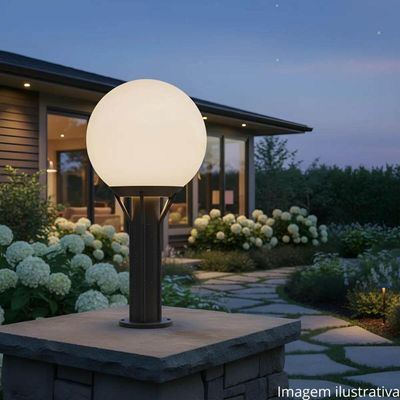Globo para Poste Iluminação Jardim 15x30cm Leitoso Decorativo Pvc Global Dital