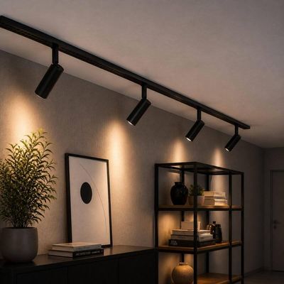 Spot Luminária Elegante Trilho Perfilado Industrial Preto G9 Alumínio Bivolt Neo Dital