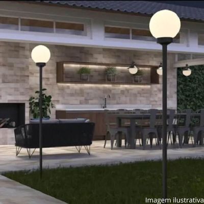 Globo para Poste Iluminação Jardim 15x30cm Leitoso Decorativo Pvc Global Dital