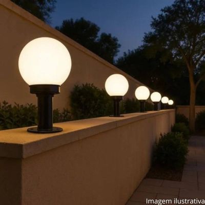 Globo para Poste Iluminação Jardim 15x30cm Leitoso Decorativo Pvc Global Dital