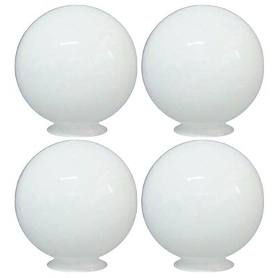 Kit 4 Globos para Poste de Jardim Leitoso 15X30cm Iluminação Externa PVC Global Dital