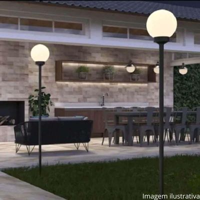 Kit 4 Globos para Poste de Jardim Leitoso 15X30cm Iluminação Externa PVC Global Dital