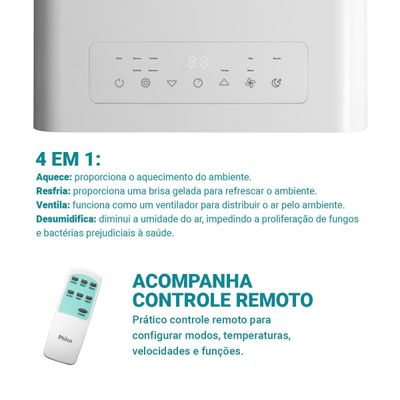 Ar-Condicionado Philco Portátil 10000BTUs PAC10QN 220V