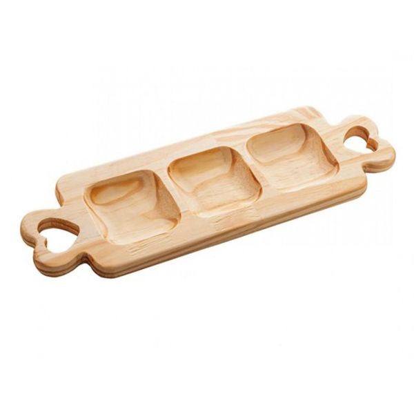 Petisqueira de Madeira Pinus 40cm com Alça Coração - Woodart Petisqueira de Madeira Pinus 40cm com Alça Coração - Woodart