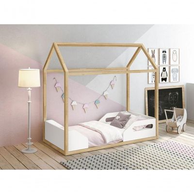 Cama Montessoriana Zoe Branco Fosco Com Natural - Moveisaqui