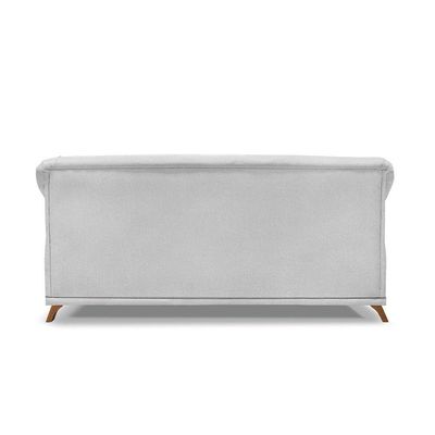 Sofá 2 Lugares Pé De Madeira Julieta 160 Cm Linho S04 - D'rossi Cor Grigio