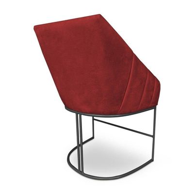 Kit 6 Poltronas Luxo Alana Suede Base Ferro Preto - Pallazio Cor Vermelho