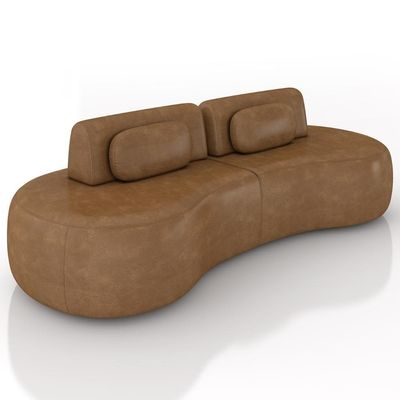 Sofá 4 Lugares 280cm Orgânico Mellanie Sintético Caramelo Z32 - Mpozenato