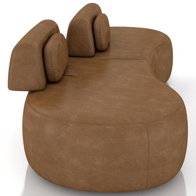 Sofá 4 Lugares 280cm Orgânico Mellanie Sintético Caramelo Z32 - Mpozenato