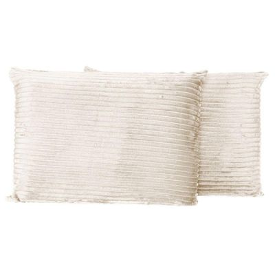 Par De Fronhas Em Manta Canelada 70cm X 50cm - Porta Travesseiro Mantinha Microfibra Para Inverno Cor Palha