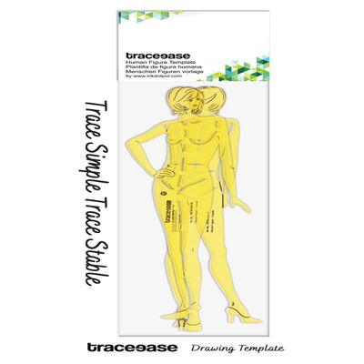 Traceease Conjunto de 2 Moldes de Figura Feminina (Frente e Costas) para Ilustração, Estudos de Proporção e Apoio ao Desenho - IBA Crafts 25,4 Cm / Amarelo